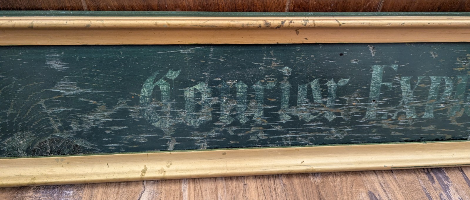 Vtg Courier Express Buffalo NY Newspaper Green Wooden Advertising Sign