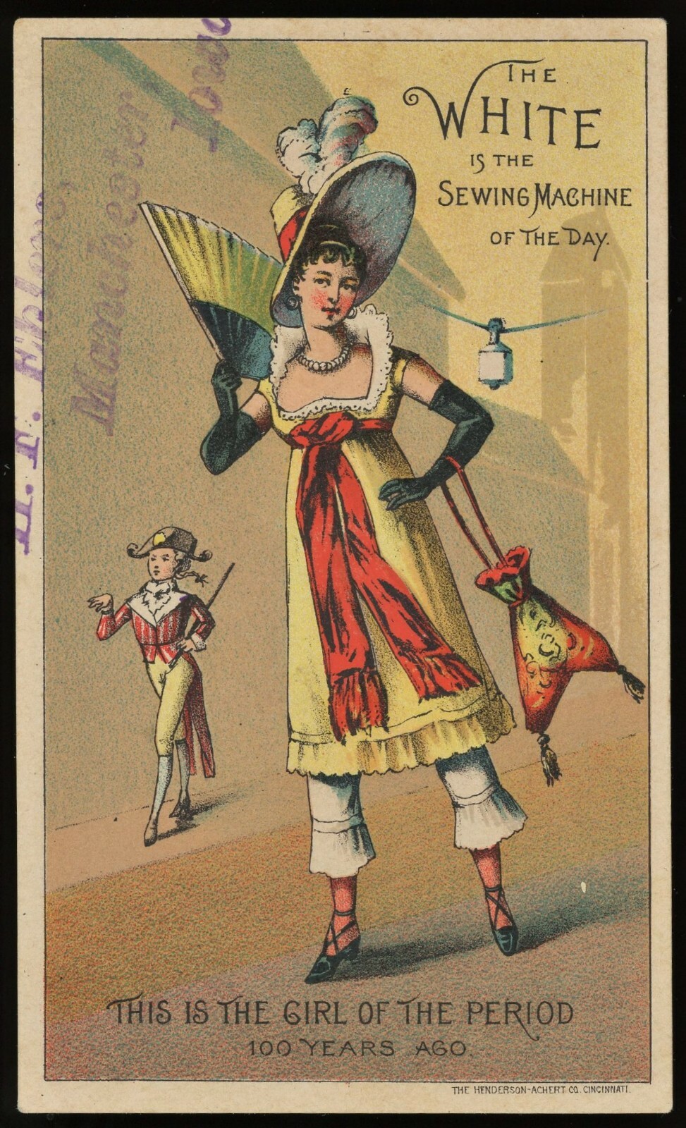 1880s WHITE SEWING MACHINE Girl of the Period 100 Years Ago