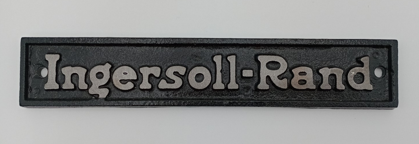 Vintage Ingersoll-Rand Metal Machinery Equipment Cast Iron Emblem Sign