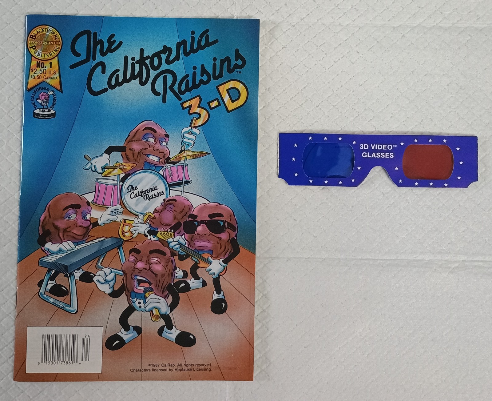 California Raisins 3-D Comic Book w/Glasses (Brand New – Unsealed)