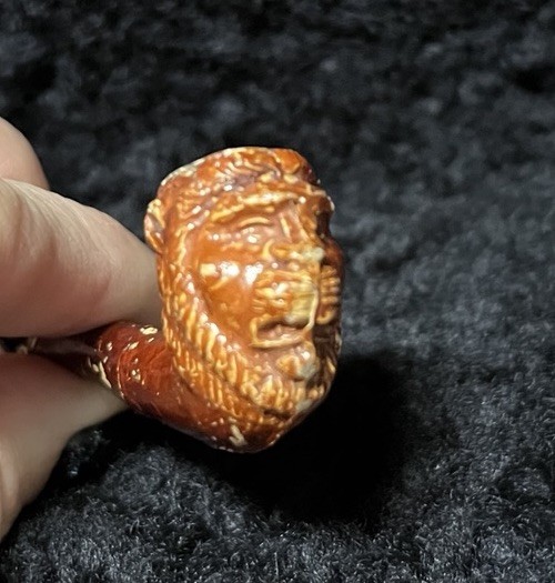 Antique Cracker Jack Lion Face Soap Bubble Pipe Toy Prize Germany