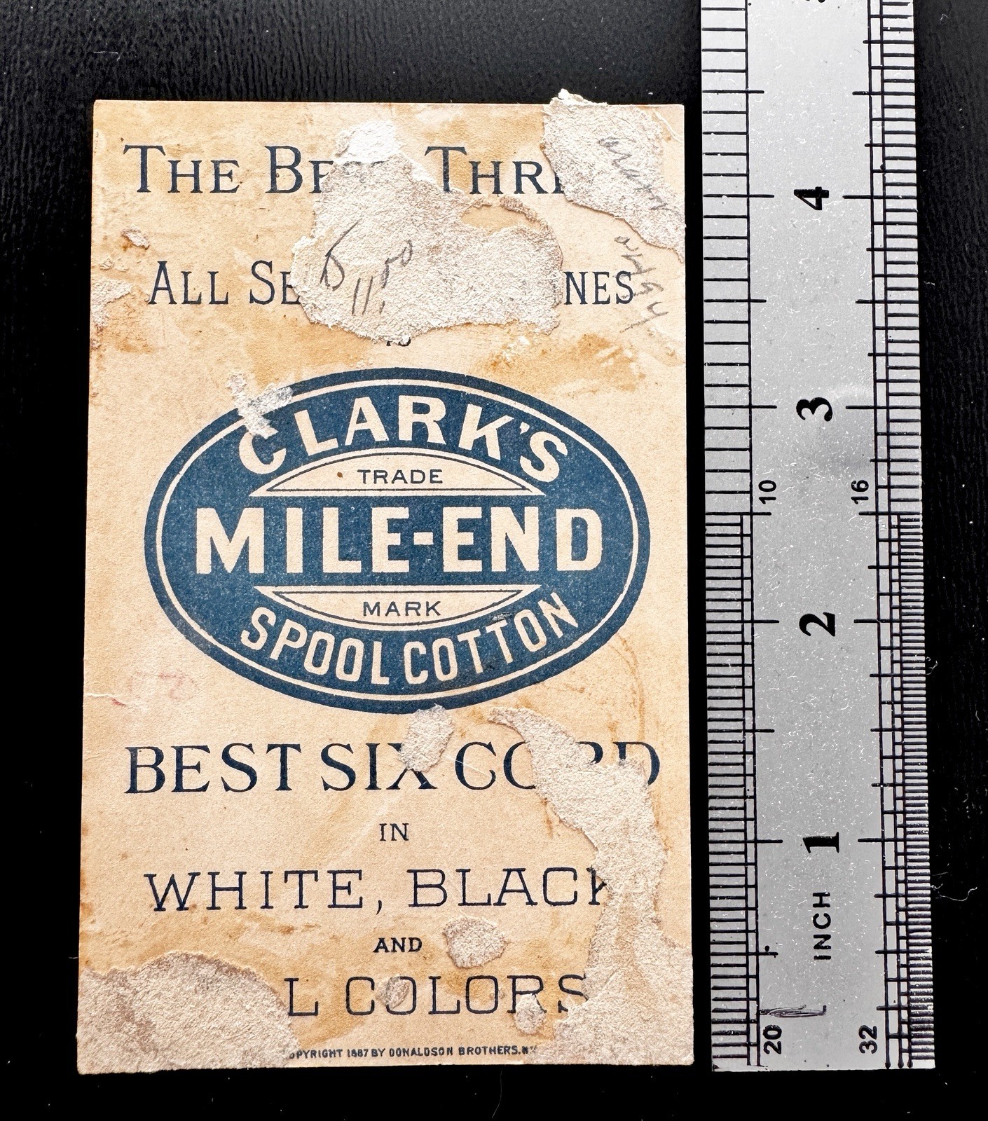 Clarks Spool Cotton Emperor William 1st Germany Antique Victorian Trade Card A12