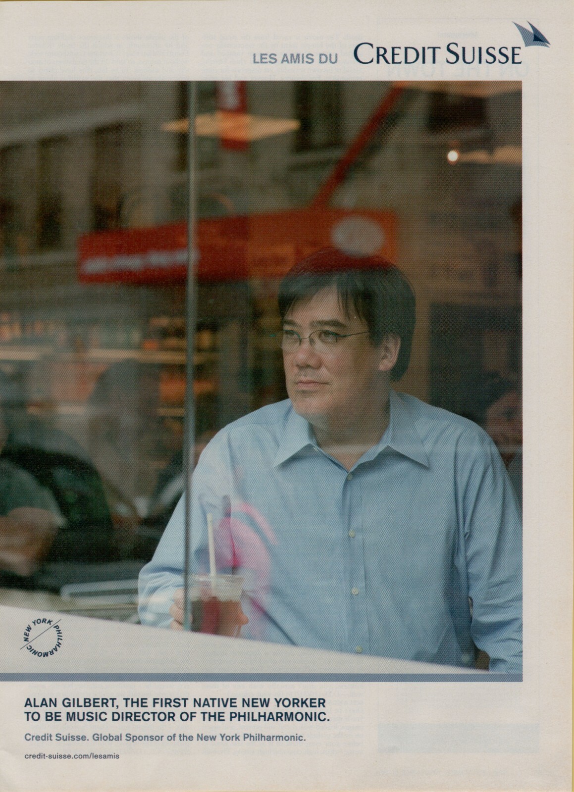 2012 Credit Suisse Alan Gilbert Native New Yorker Philharmonic Vintage Print Ad