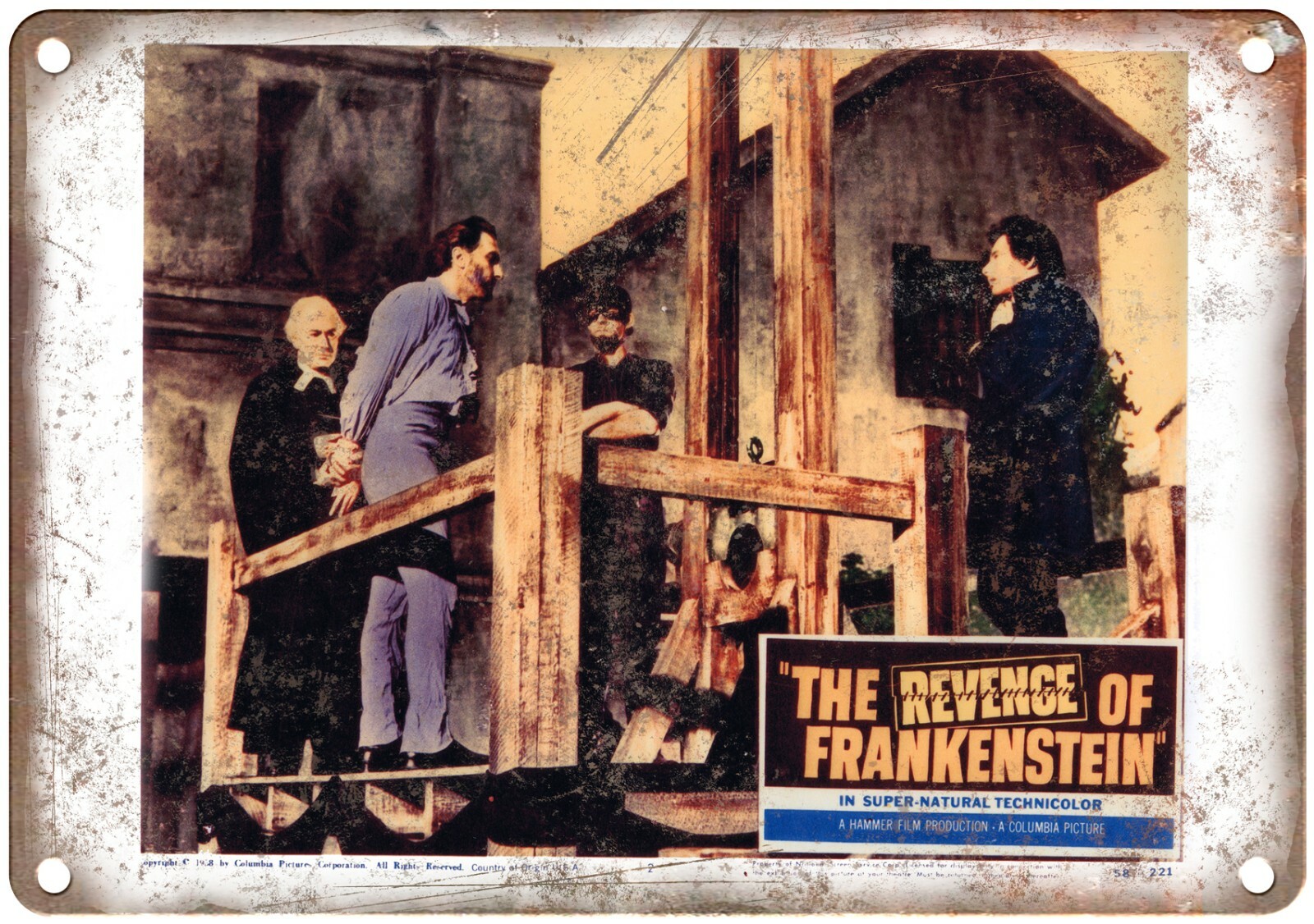 The Revenge of Frankenstein Lobby Card 12″ x 9″ Reproduction Metal Sign I272