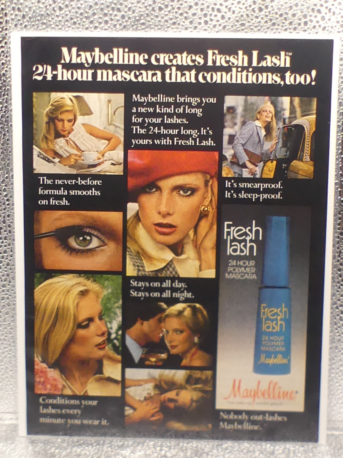 Vintage Maybelline Fresh Lash Mascara Paper 1978 Print Advertising Full Page Ad