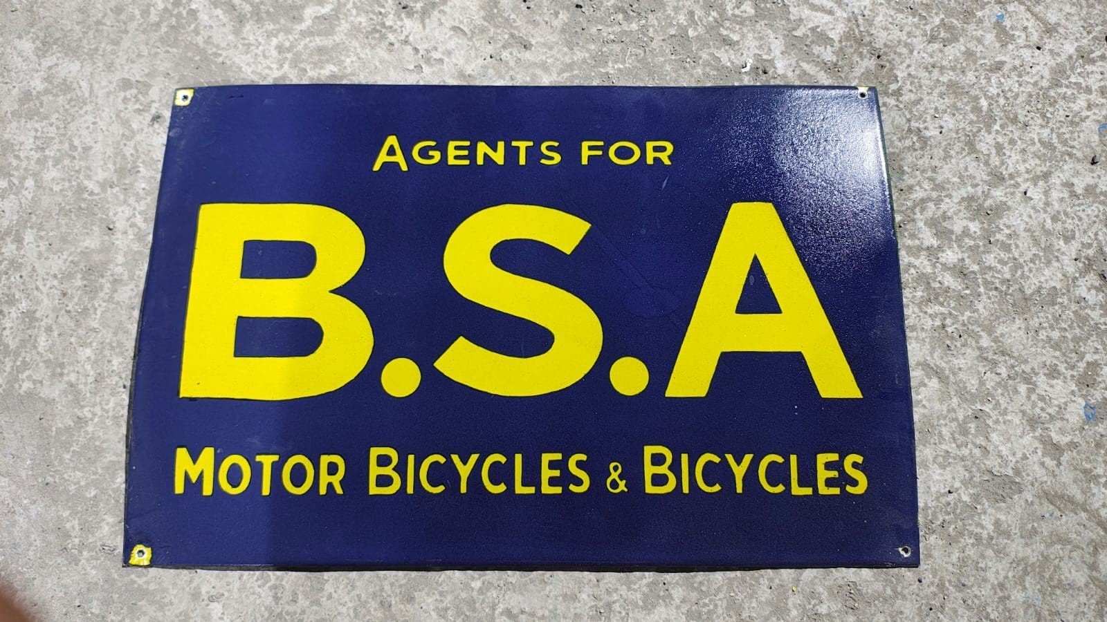 Porcelain B S A Enamel Sign Size 24 x 16 Inches