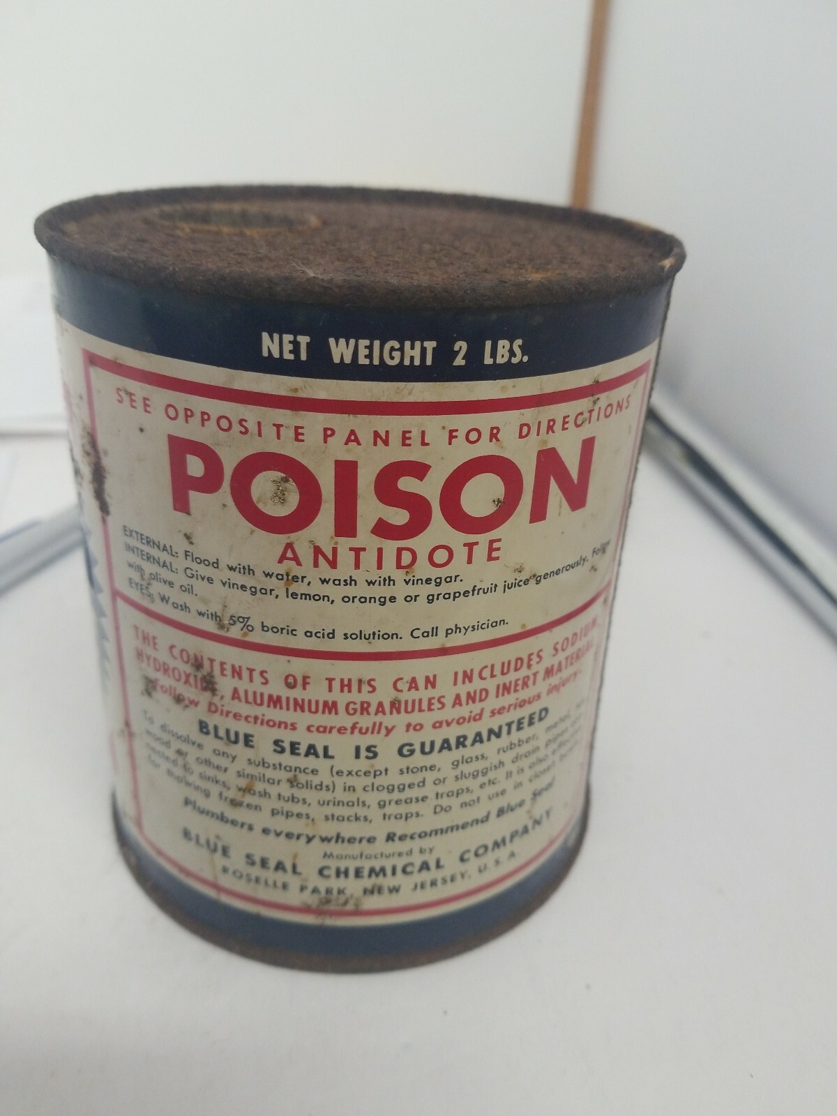 Blue Seal Drain Pipe Solvent Vintage Can Full New Old Stock Full Unopened
