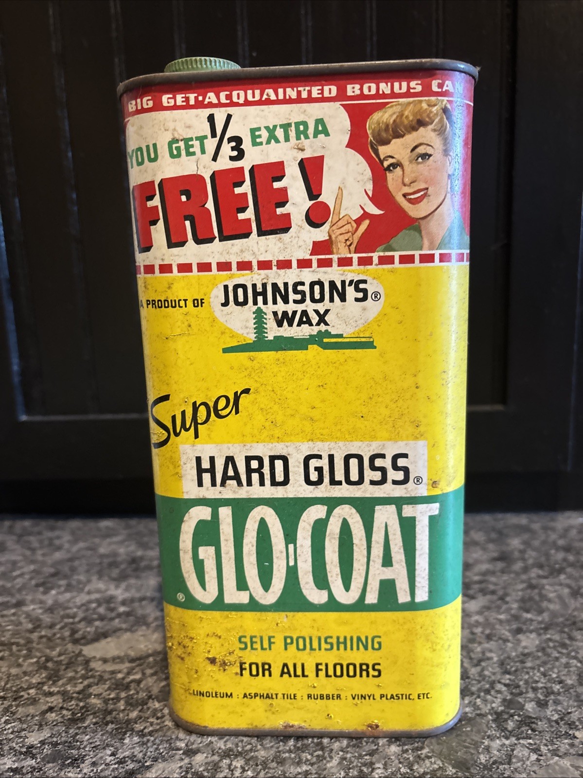 Johnson’s Wax Super Hard Gloss Glo-coat Advertising Tin