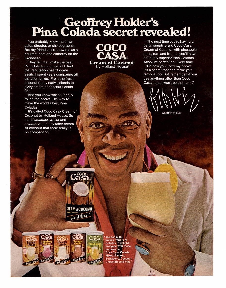 vintage 1980s magazine print ad COCO CASA drink mix Geoffrey Holder