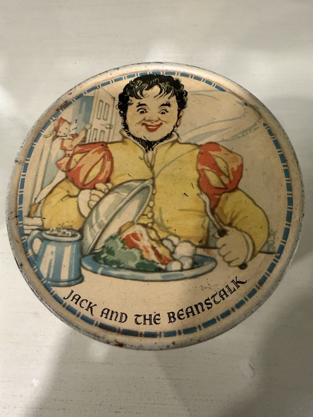 Vintage Thornes Litho TOFFEE Tin Jack And The Beanstalk, , England Nursery Rhyme