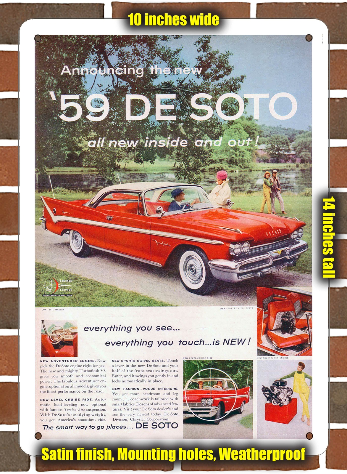 Metal Sign – 1959 De Soto Adventurer- 10×14 inches
