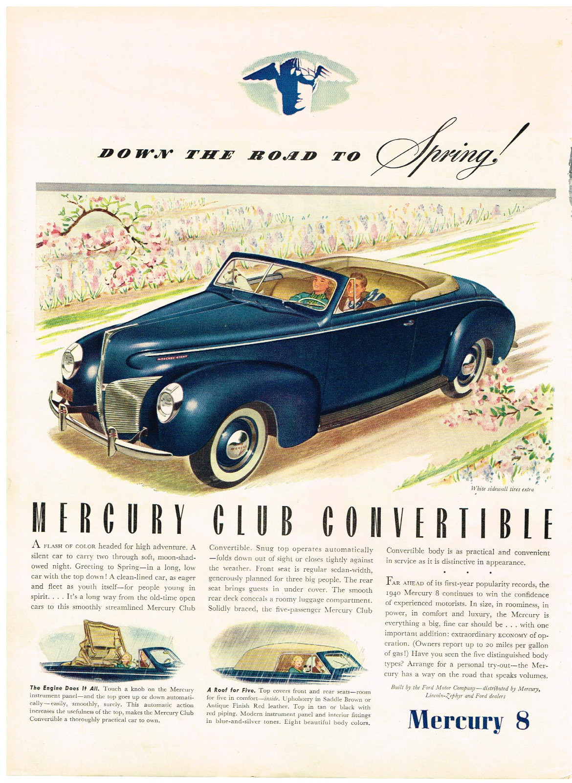 Vintage 1940 Magazine Ad Mercury 8 Continues To Win Confidence of Motorists