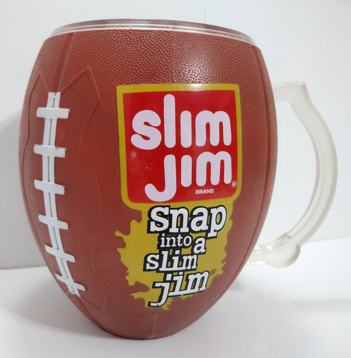 Slim Jim Macho Man Tin Coin Bank + Football Mug Snack Bowl Store Display! Read!