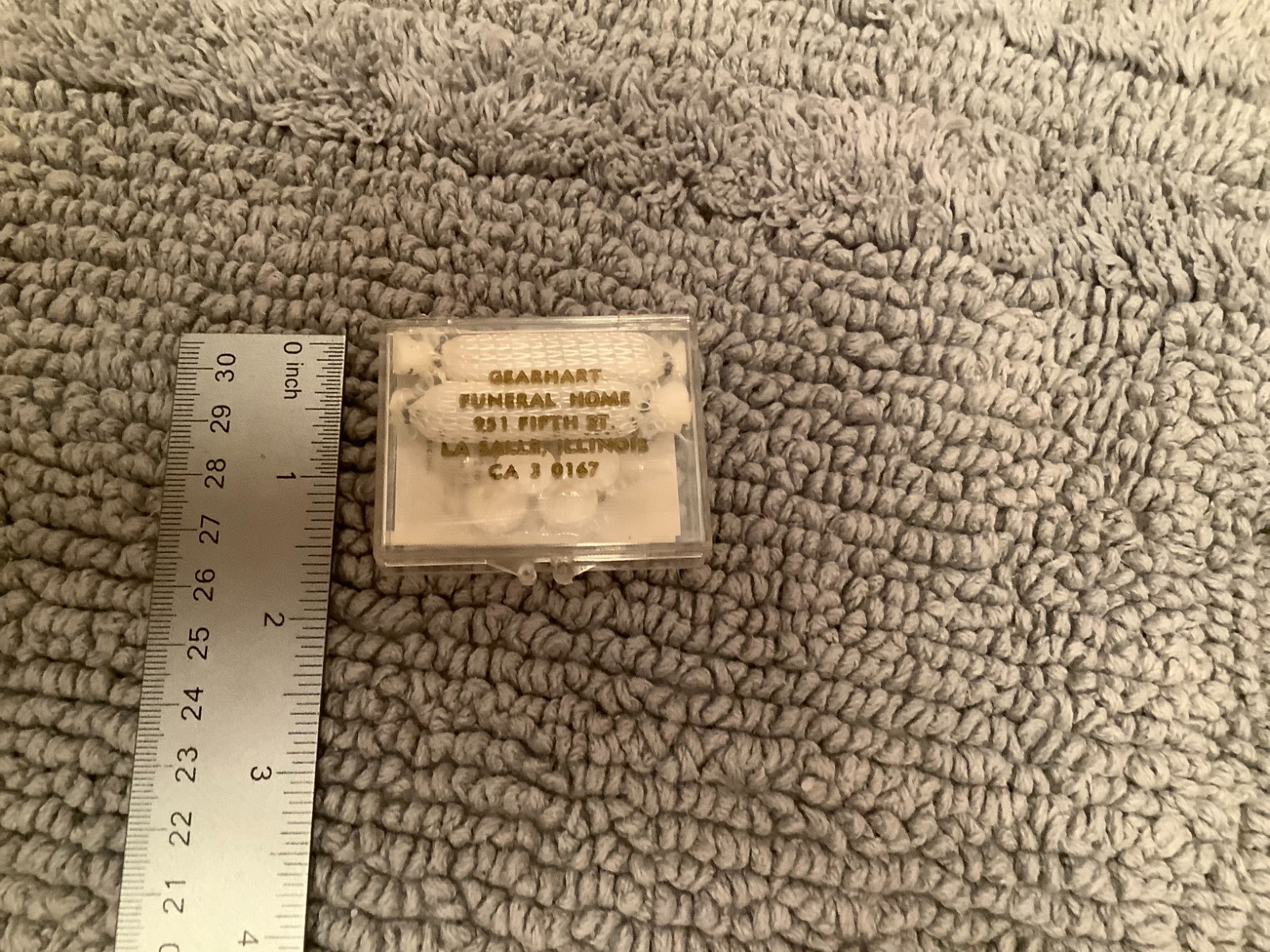 Vintage Gearhart Funeral Home La Salle, IL Smelling Salts Ammonia aspirin box