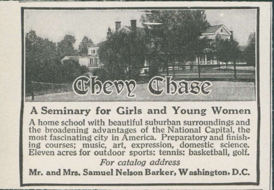 1915 Chevy Chase Seminary Girls Young Women Samuel Nelson Barker DC Ad CO7