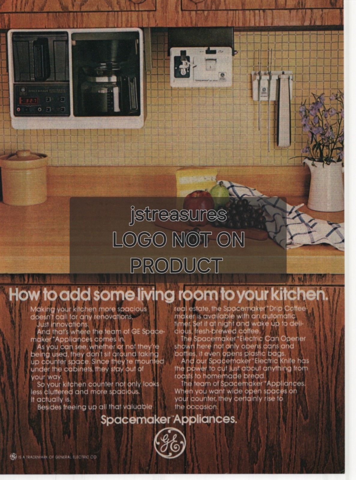 GE Spacemaker Appliances Vintage Magazine Print Ad from 1984, 8×11.75″