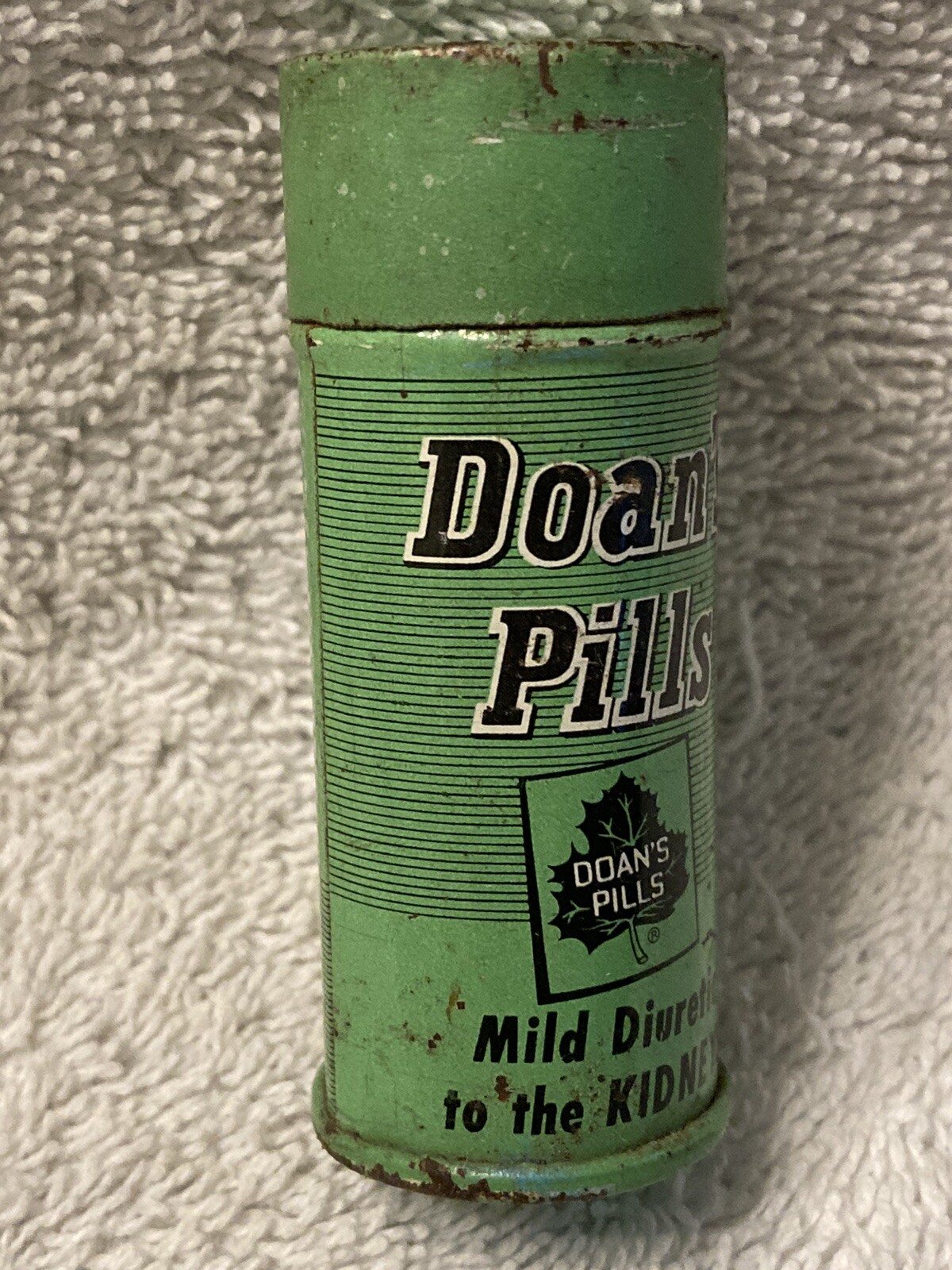 Vintage Doan’s Pills Tin Empty Green Kidney Diuretic Medicine Collectibles 1960s