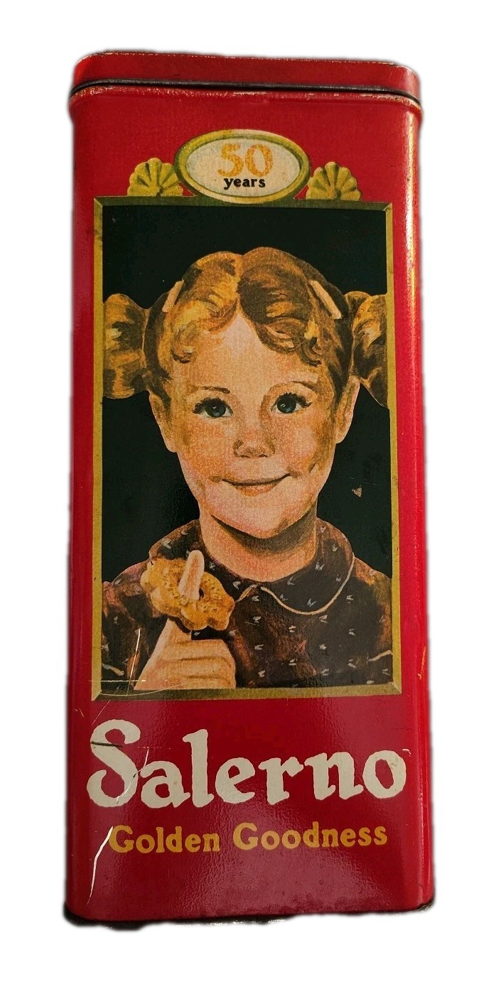 Vintage Collectible Salerno Golden Goodness Cookie 50 Years Tin 1981