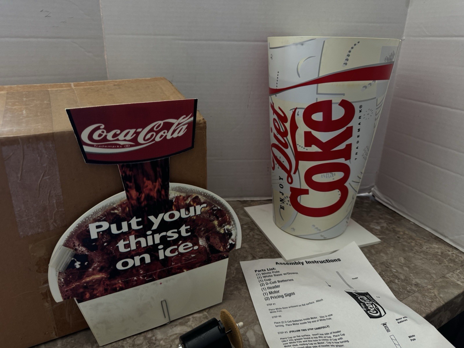 NEW Vtg Coca-Cola Counter Motion Fountain Cup Rotating Display Movie Theater