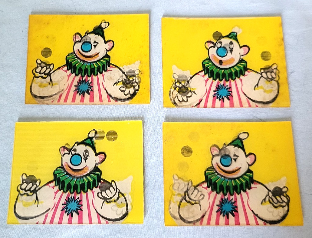 4 Vintage Vari-Vue Juggling Clown Flickers