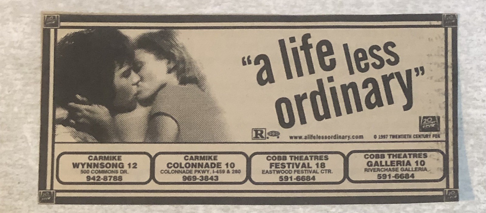 A Life Less Ordinary Ewan McGregor Cameron Diaz Vintage Print Ad TPA37