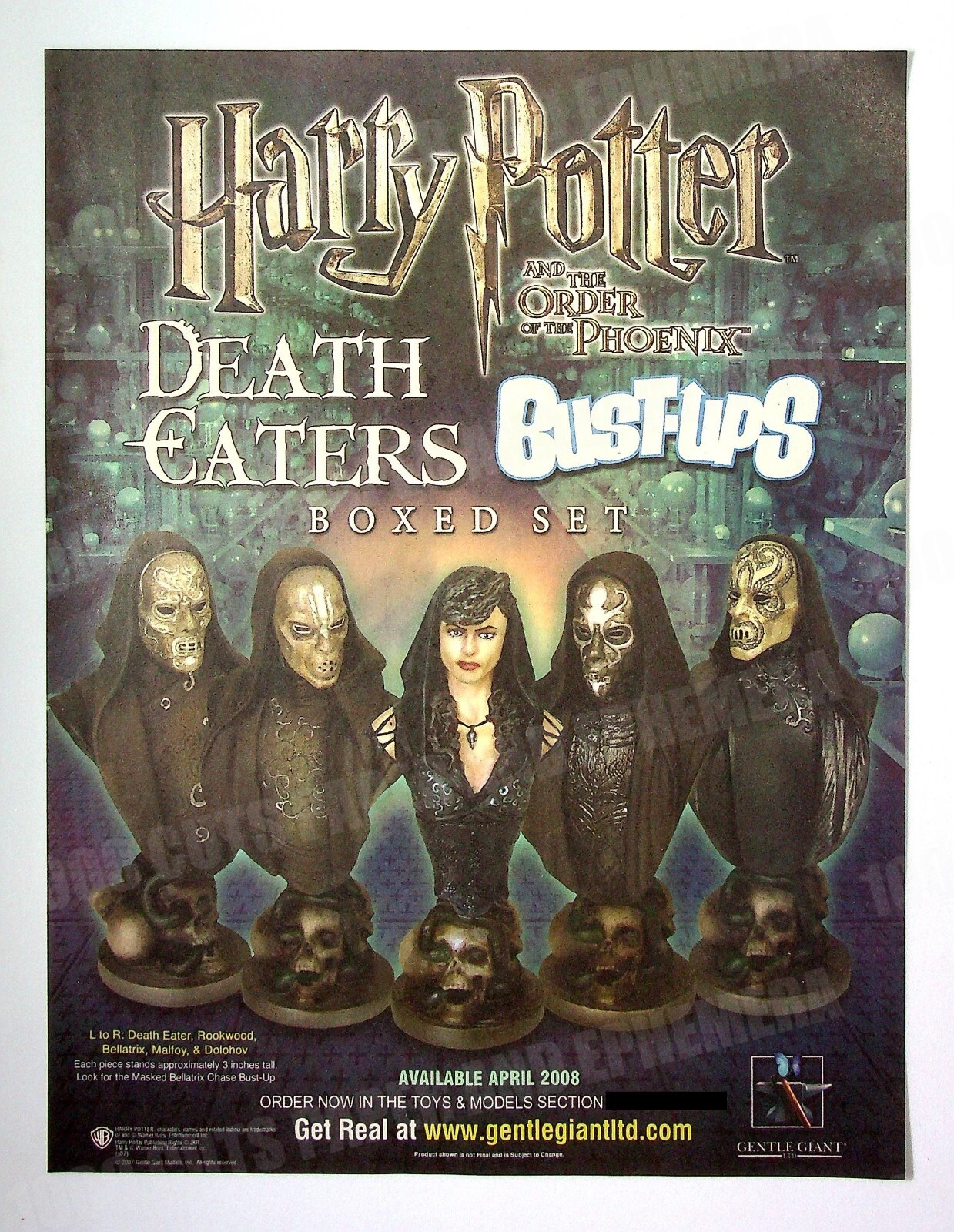 Harry Potter Death Eaters Figures Gentle Giant 2007 Print Magazine Ad Poster
