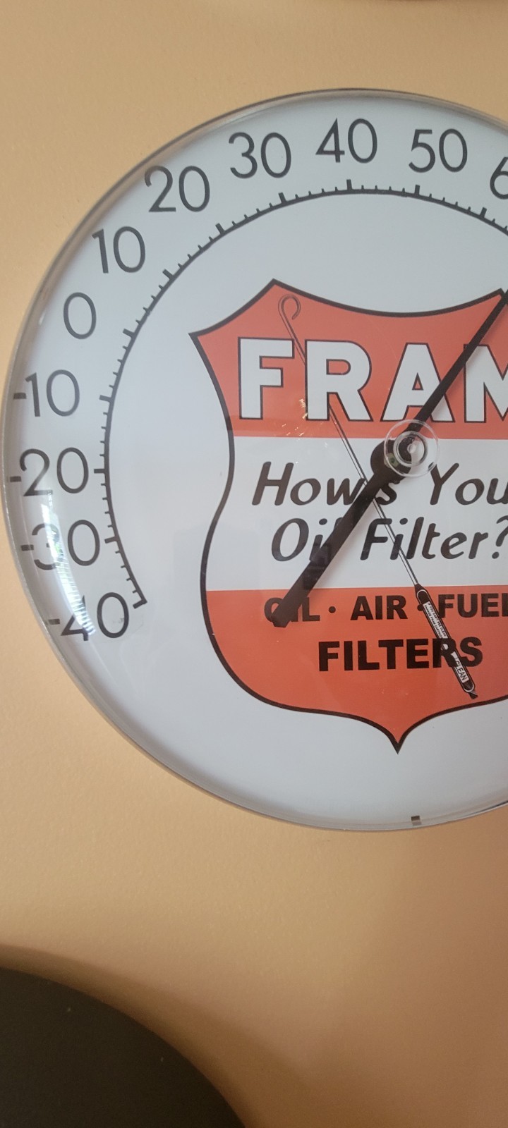 Fram Filters Advertising Thermometer Gas Service Station Racing Garage Man Cave