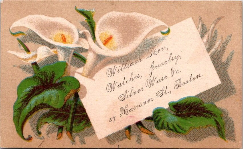 William Kerr Boston MA Watches Jewelry Silver Ware Calla Lily JPV3