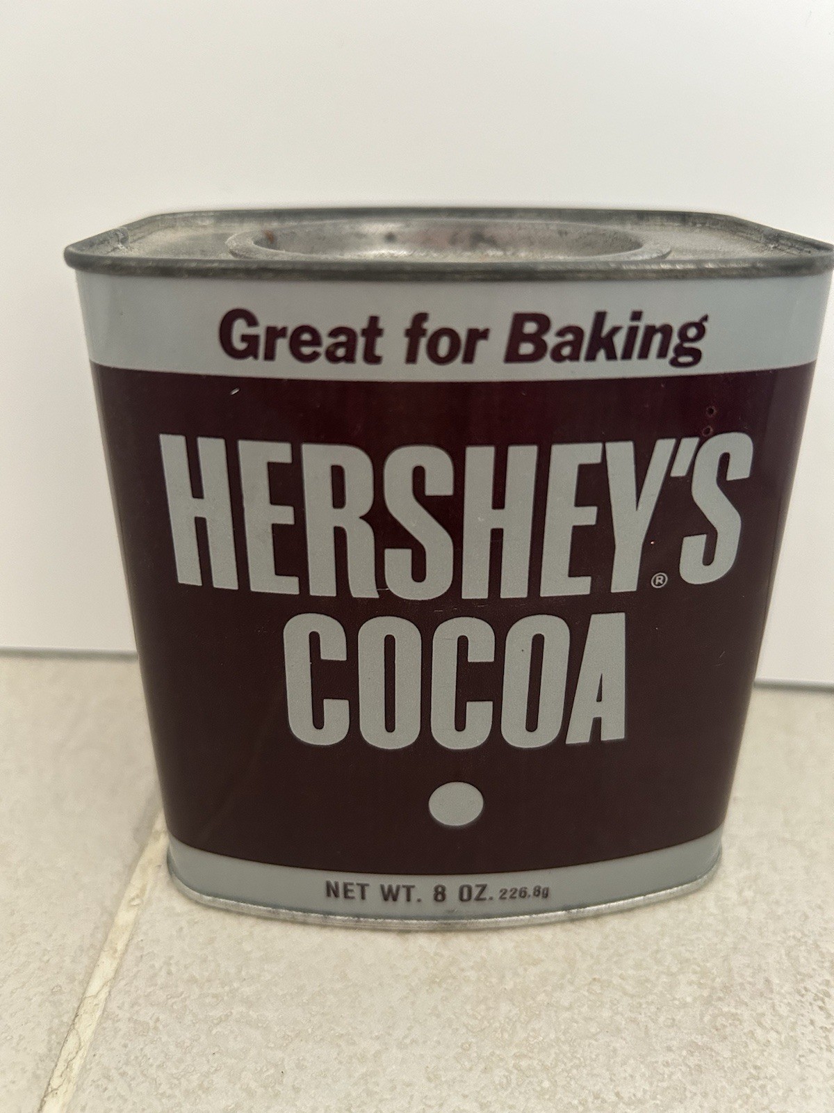 Vintage Hersey’s Cocoa Metal Tin 8 oz Container Hershey Foods