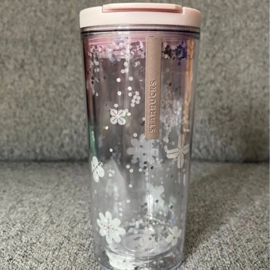 Starbucks Thailand Authentic Gradient Snowflake Pink Tumbler Cup Mug Stanley