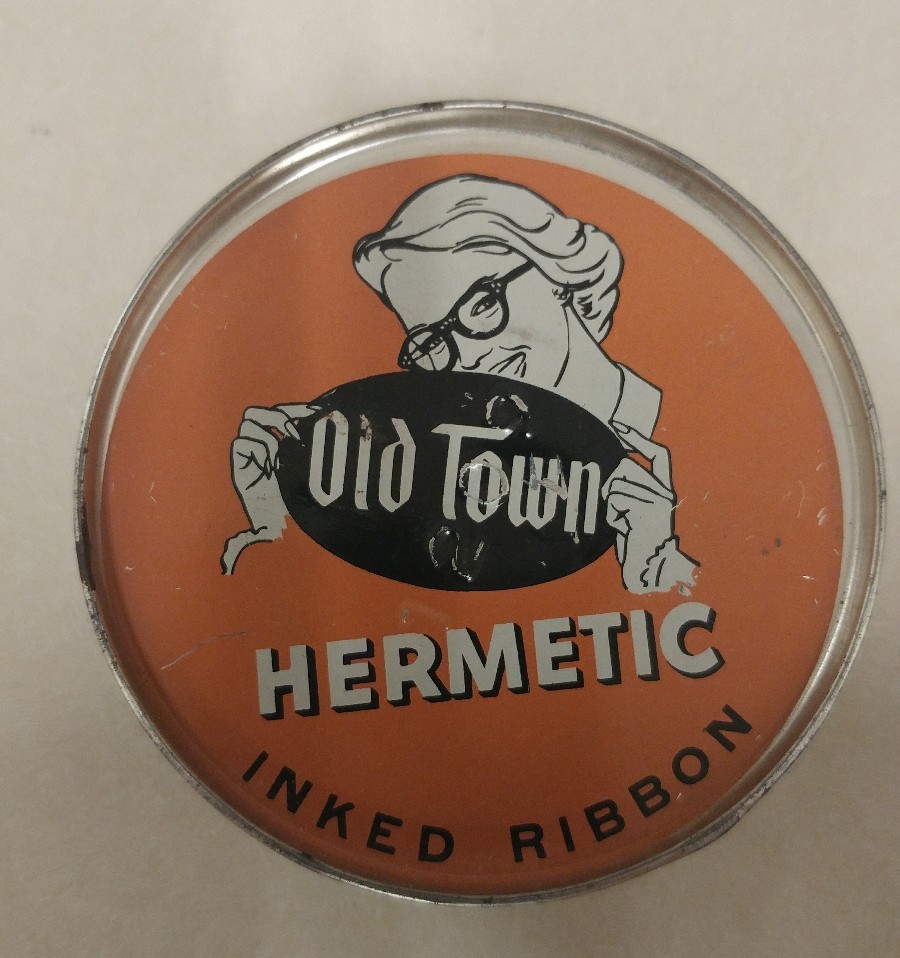 Vintage Inked Ribbon! Old Town! Hermetic! Black and Red Ink! Unique old Item!
