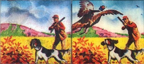 Hunter with Hunting Dog 1960’s Small VARI-VUE Motion Animation Lenticular