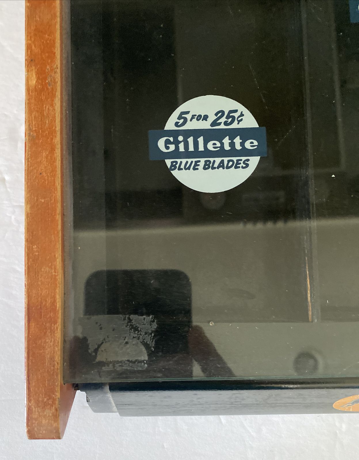 Gillette Razor Display Case Blades Wooden Store Glass Top 1940’s Vintage Read
