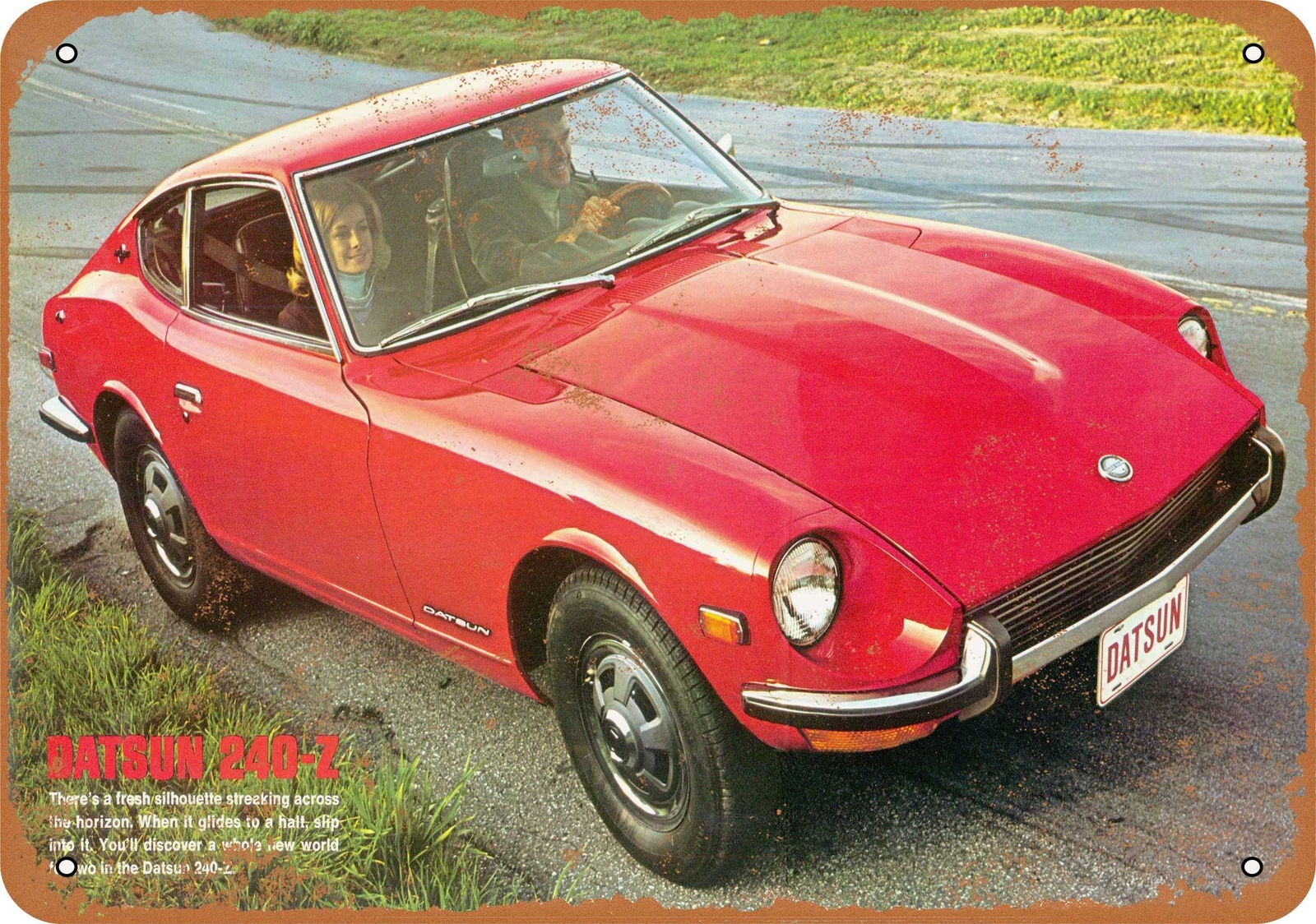 METAL SIGN – 1970 Datsun 240-Z – Vintage Look Reproduction