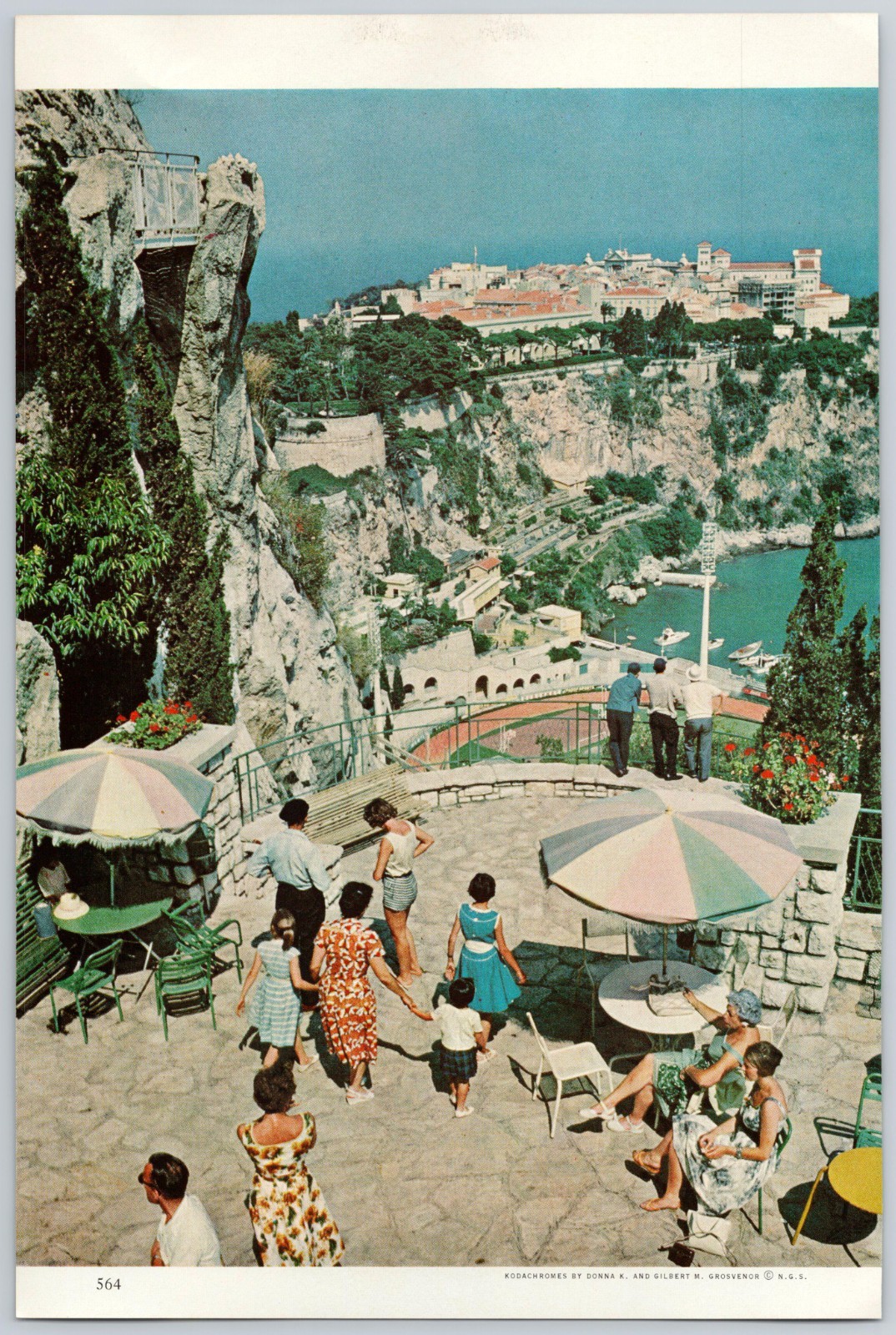 1963 Terrace of Exotic Garden Monaco Scenic Nat Geo Frameable Print Photo