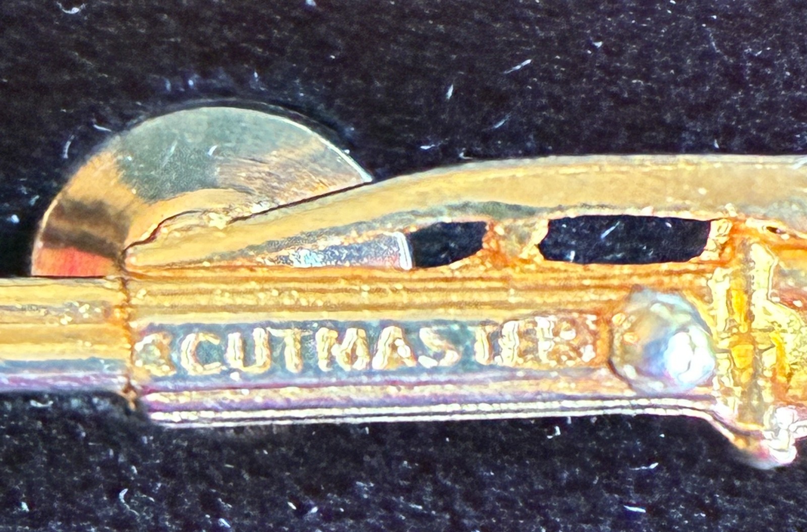 Vintage CUTMASTER Industrial Cutting Torch Advertising Lapel Pin Gold Tone 2″