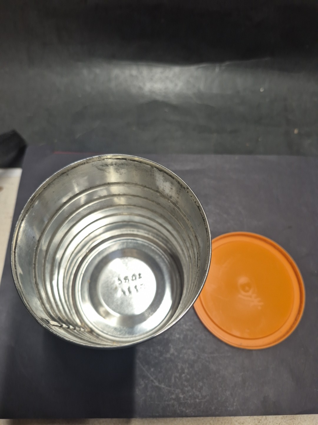Vintage Sanka 16oz Coffee Can Blue Orange Drip-matic 97% Caffeine free 4.0″x5.5″