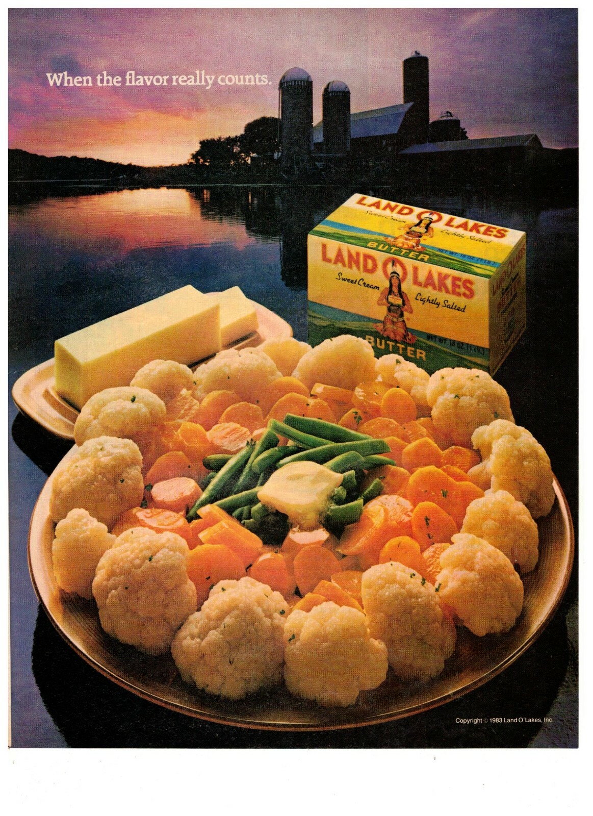 Land o Lakes Butter When the Flavor Really Counts Vintage 1993 Print Ad