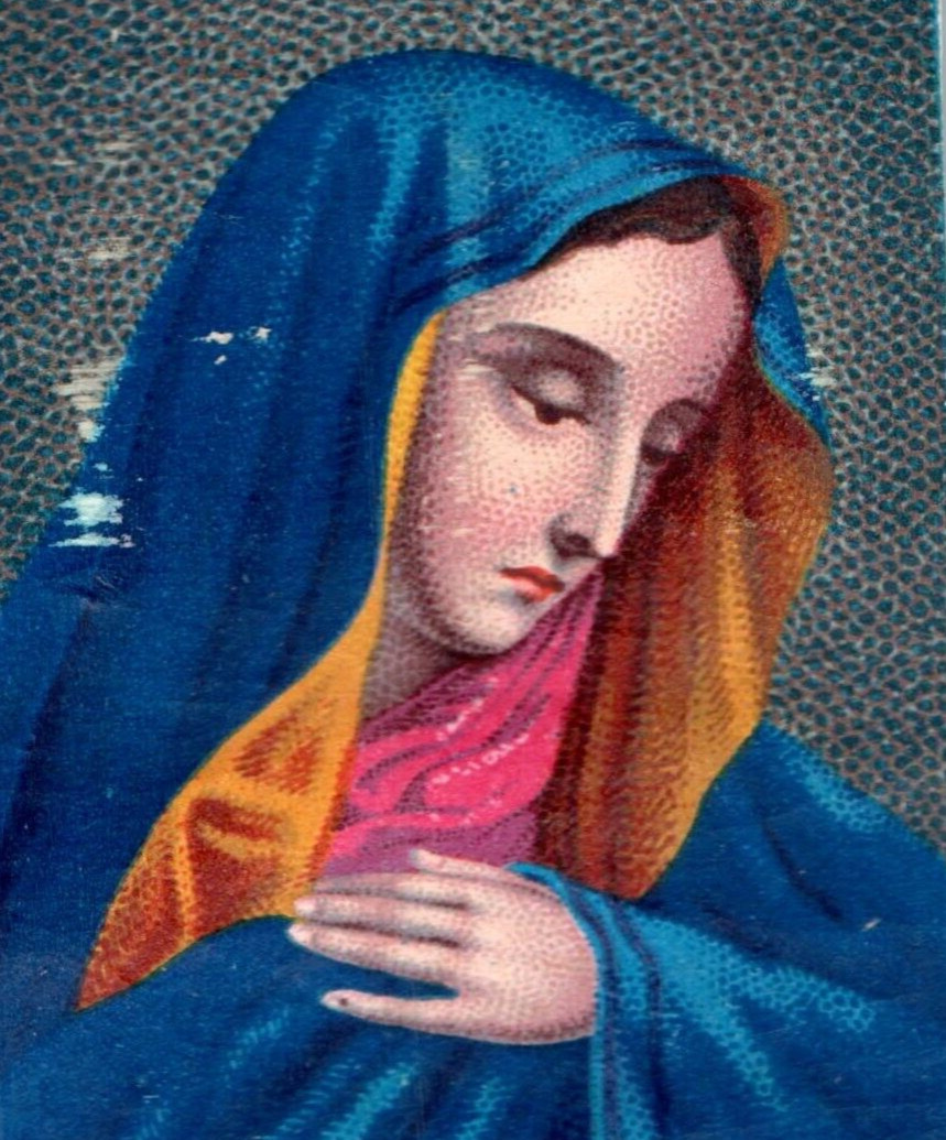 1870s Victorian Religious Image Virgin Mother Mary F134