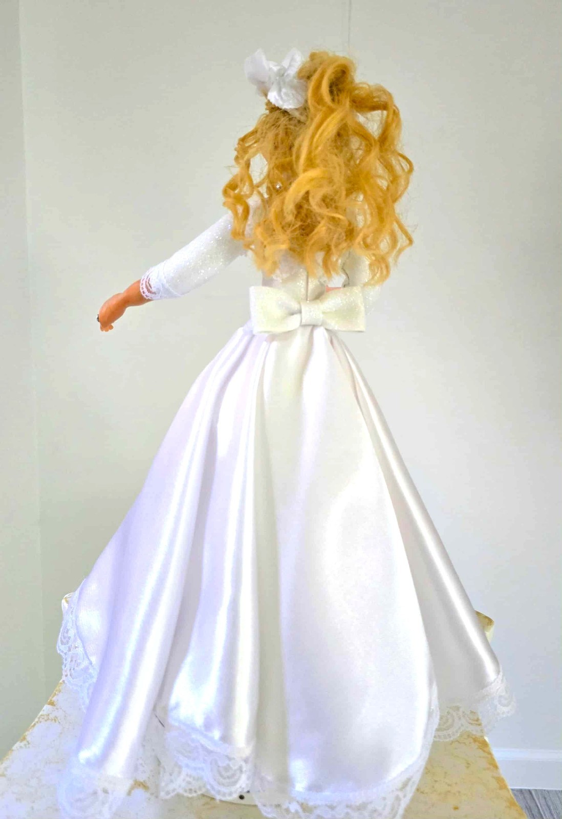 Designer Collectable Ceramic Doll/ Bride and Groom 16 inches Tall/ One of a Kind