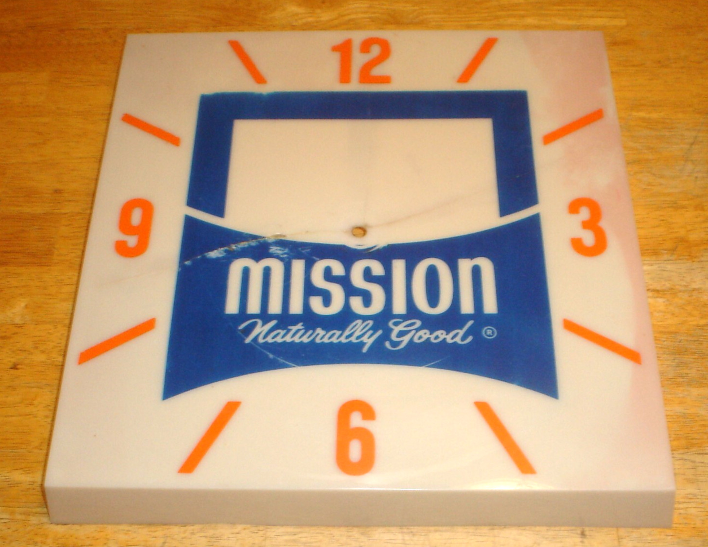 Vintage Mission Soda Lighted Advertising Clock Dial / Face Only (Damaged)