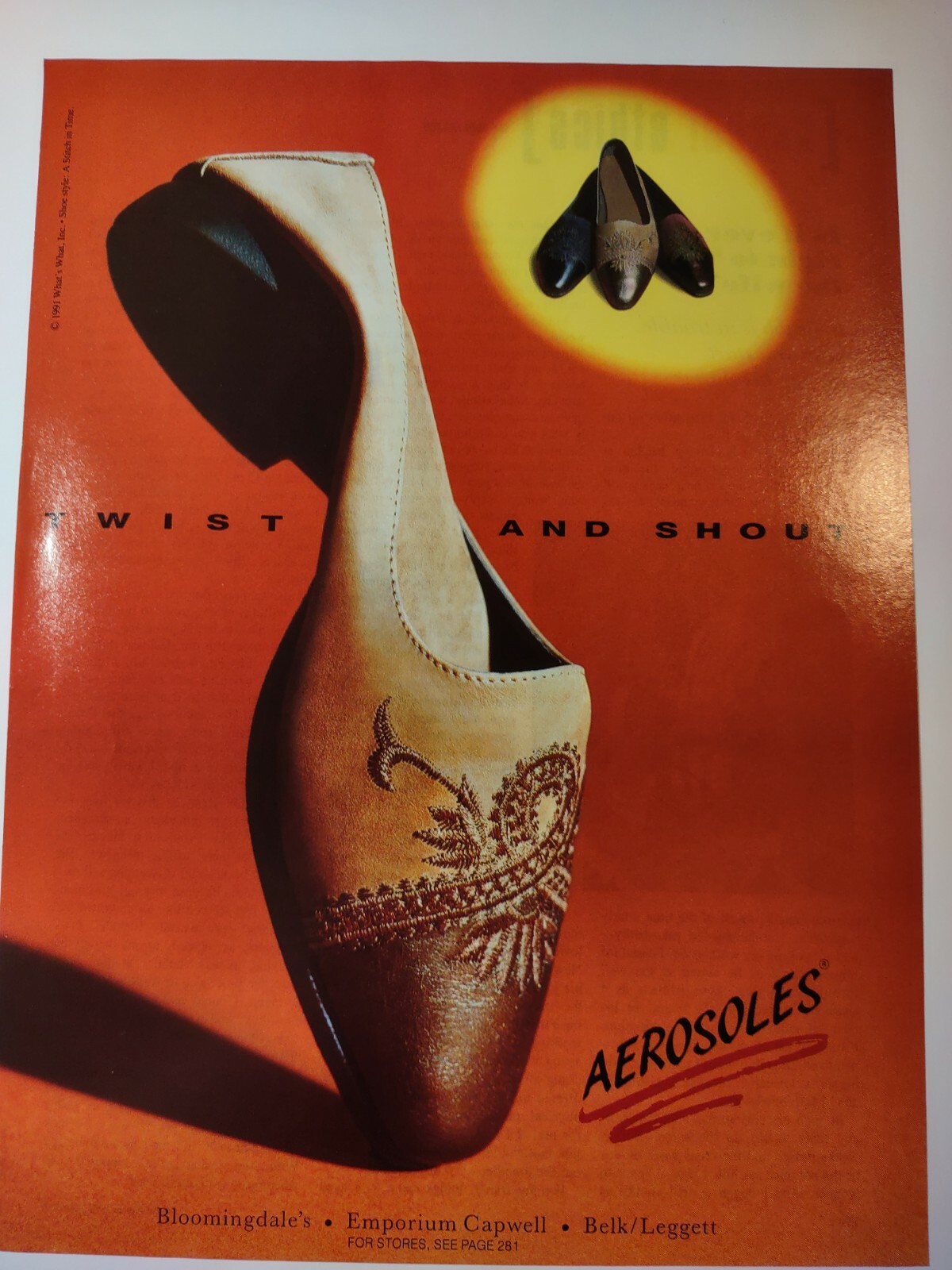 Vintage 1990s Print Ad Aerosoles Twist and Shout Fashion Apparel Shoes