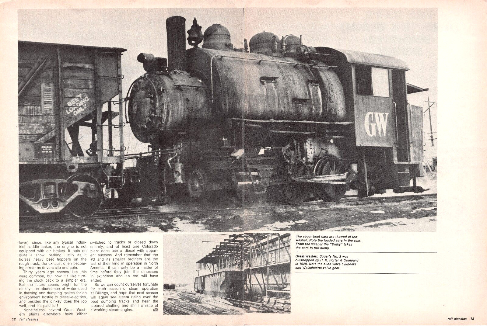 1928 Porter 0-6-0T “Dinky” Sugar Beet Loading Only Billings Montana Mag Excerpt
