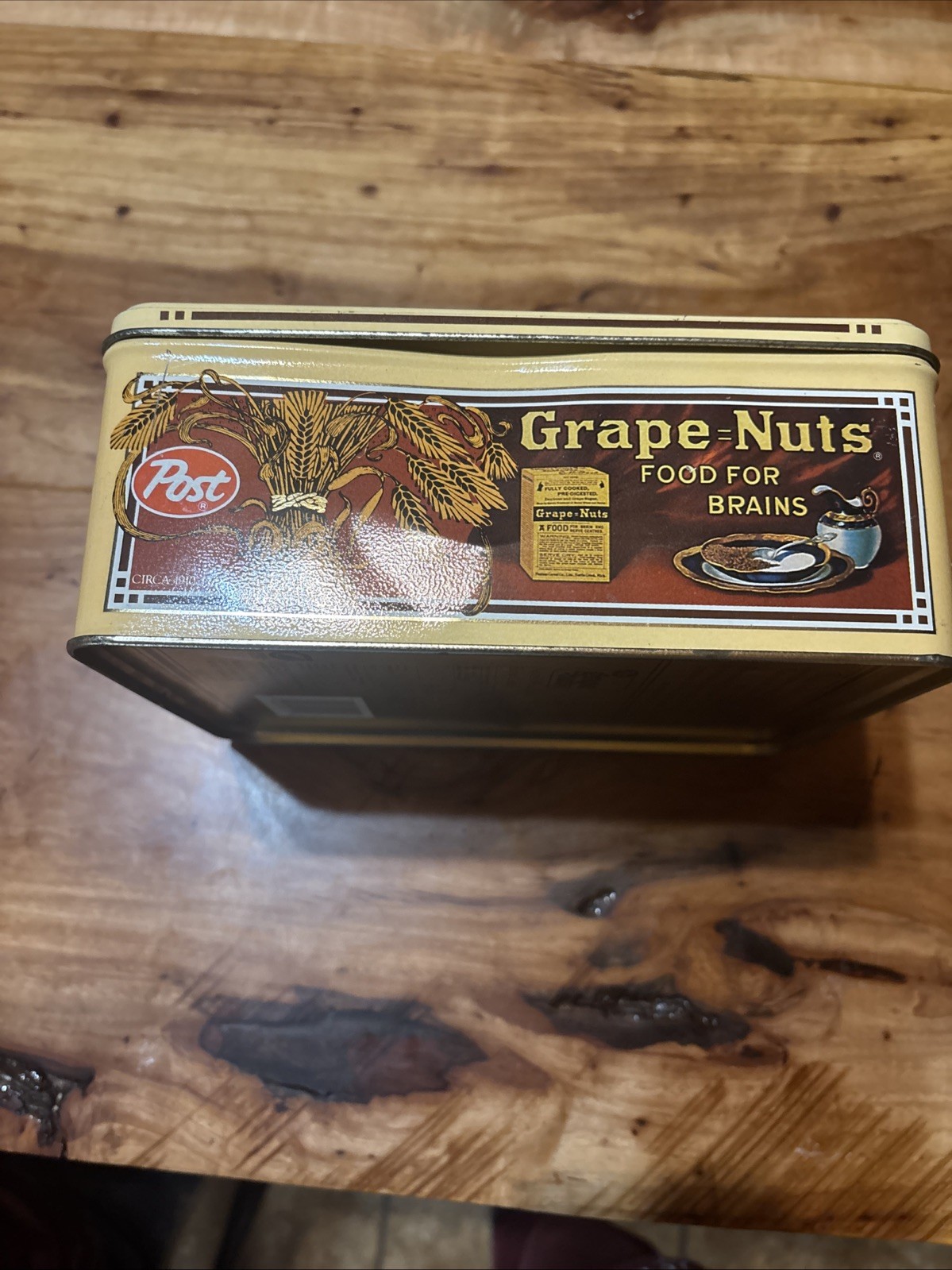 Vintage POST GRAPE NUTS Cereal Metal Collectible Advertising Tin