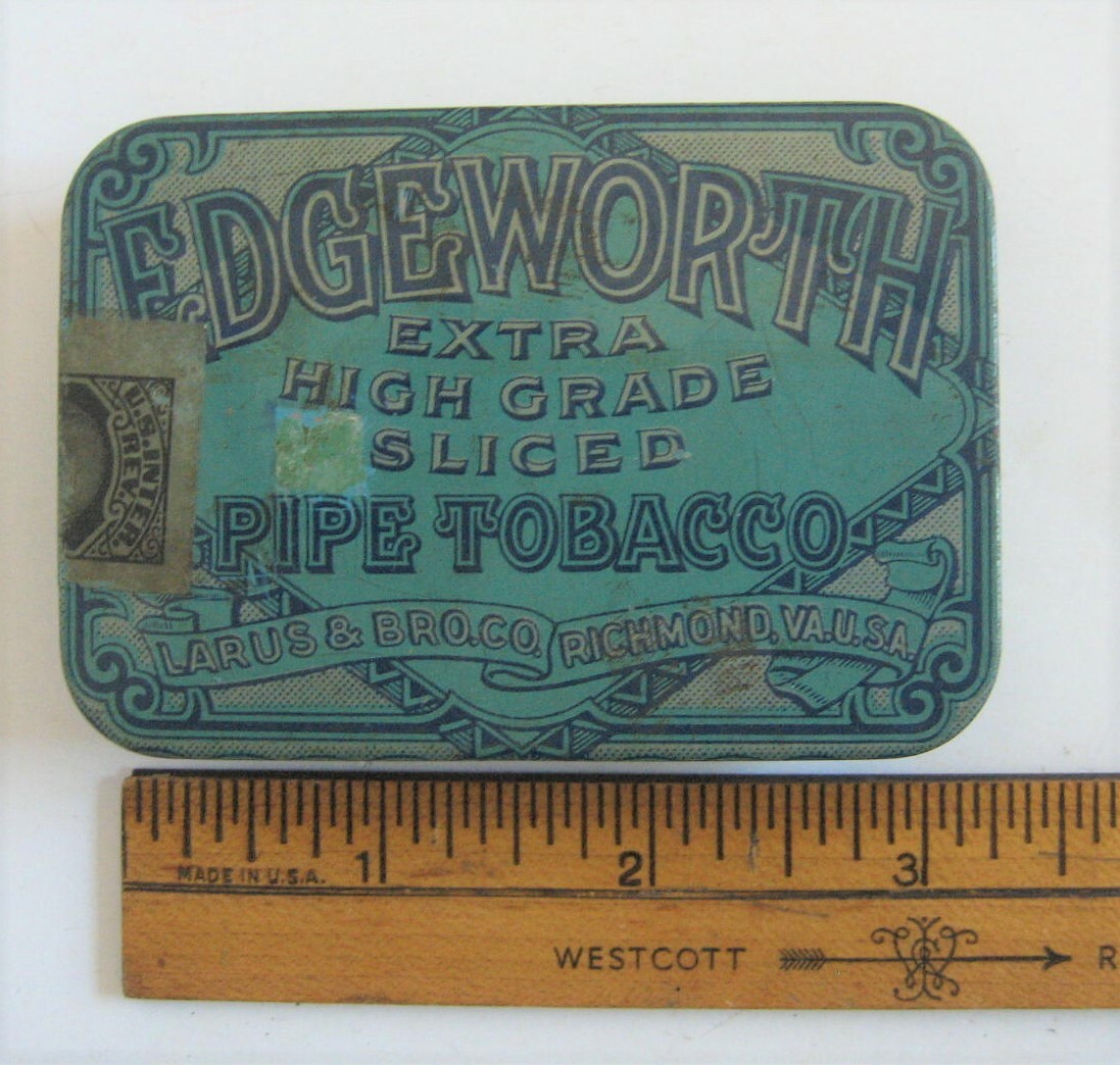Vtg Egdeworth Pipe Tobacco Tin Tax Stamp Larus & Bro Richmond VA