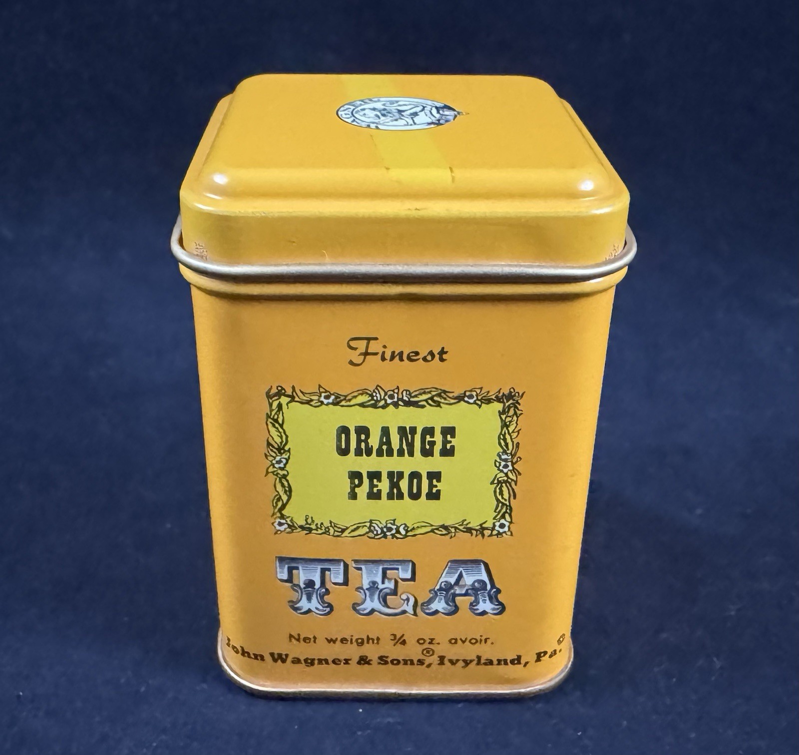 Vintage John Wagner & Sons 3/4oz. Orange Pekoe Tea Empty Tin – Made in USA