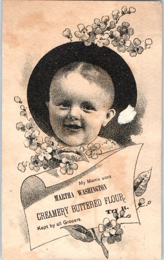 Victorian Trade Cards 1913 Martha Washington Flour, Wilkins-Roger Mills, MD