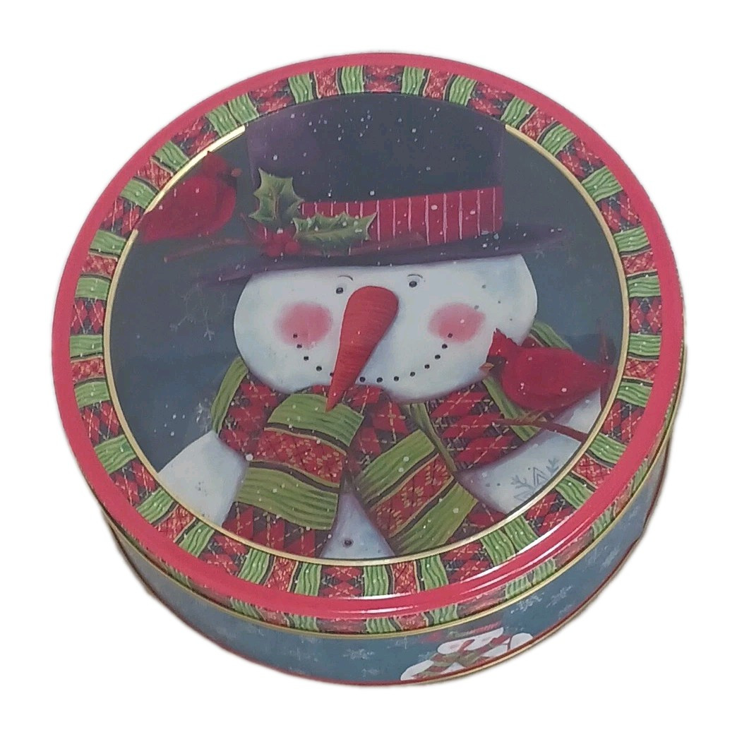 Lindy Bowman 7″ Round Window Tin Snowman