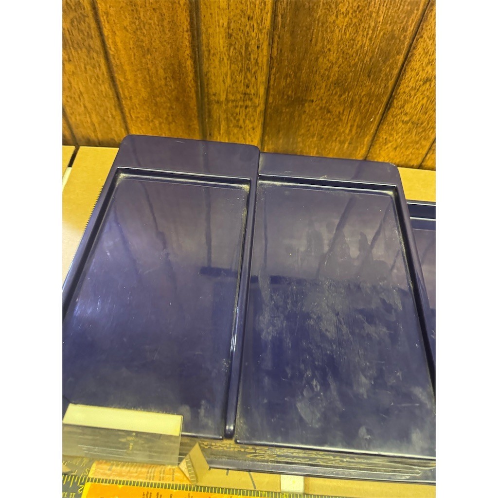 Vintage Crown Royal Advertising Display Tray w/ Acrylic Desk Clock Purple