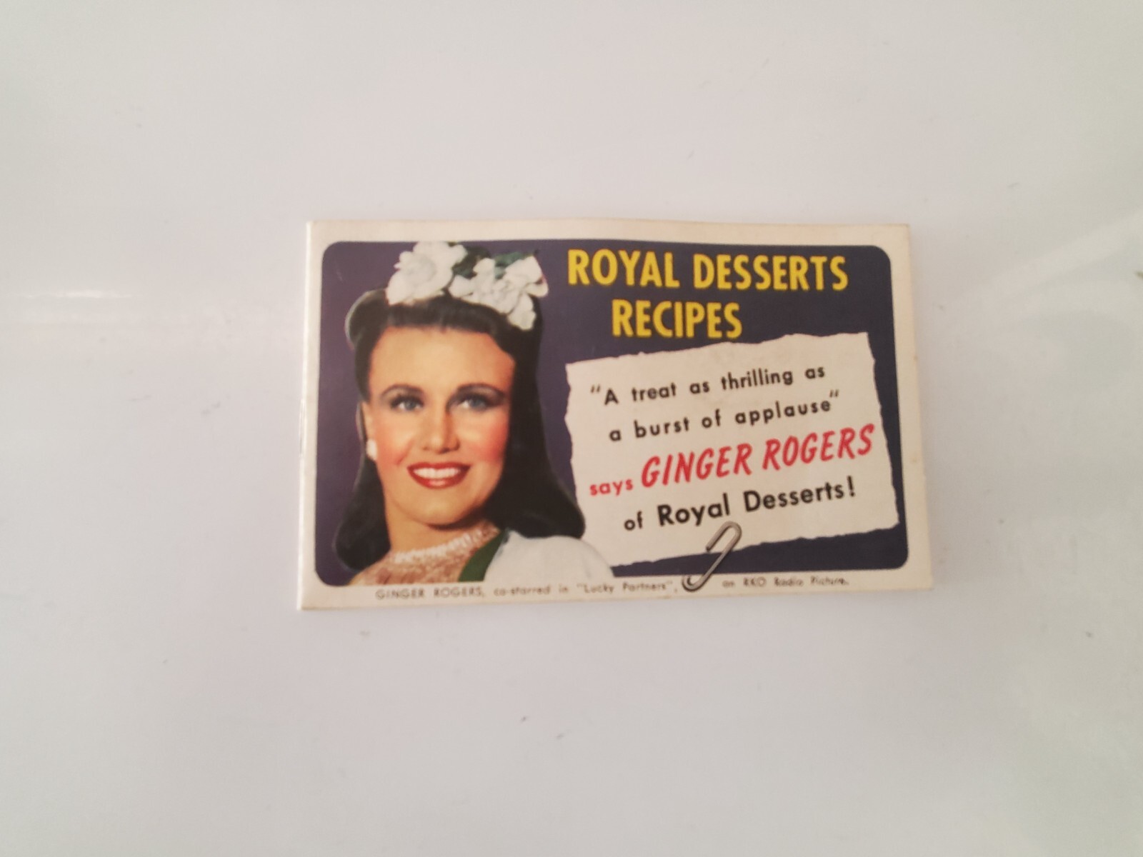 1950s Royal Desserts Pudding Recipe booklet Ginger Rodgers